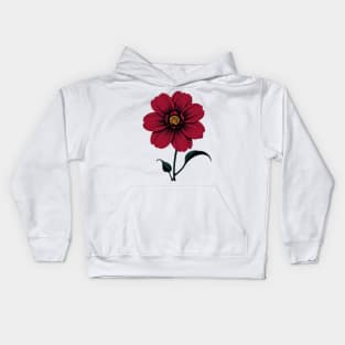 Simple Pink Flower Graphic Kids Hoodie